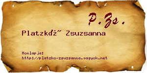 Platzkó Zsuzsanna névjegykártya